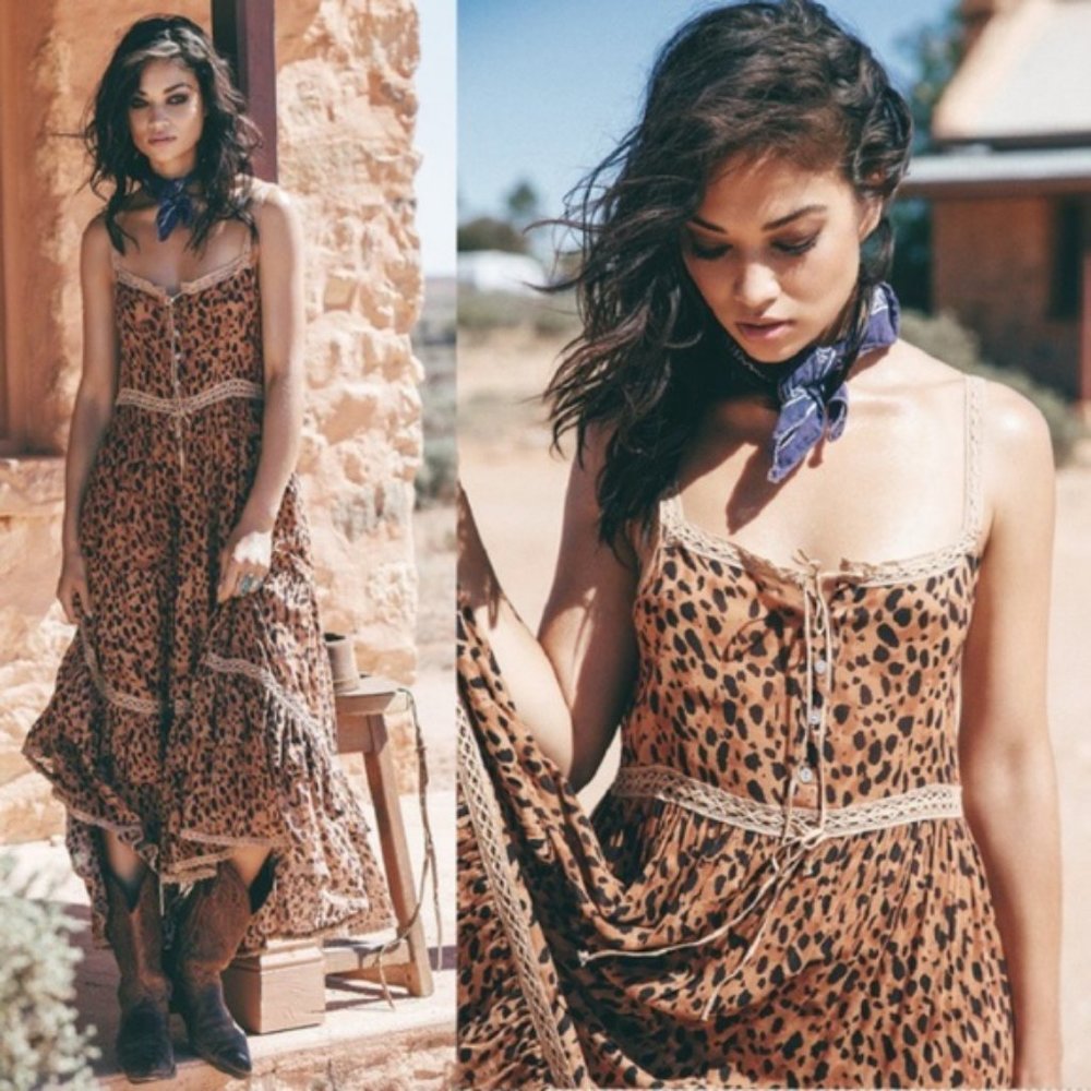 New Bohemian Saphari Leopard Maxi Summer Dress - Picture 3 of 10